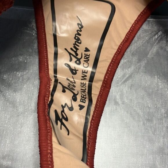 For Love & Lemons Biquíni Bottom Rusty orange and white flowers NWT Sz XS - Picture 4 of 6